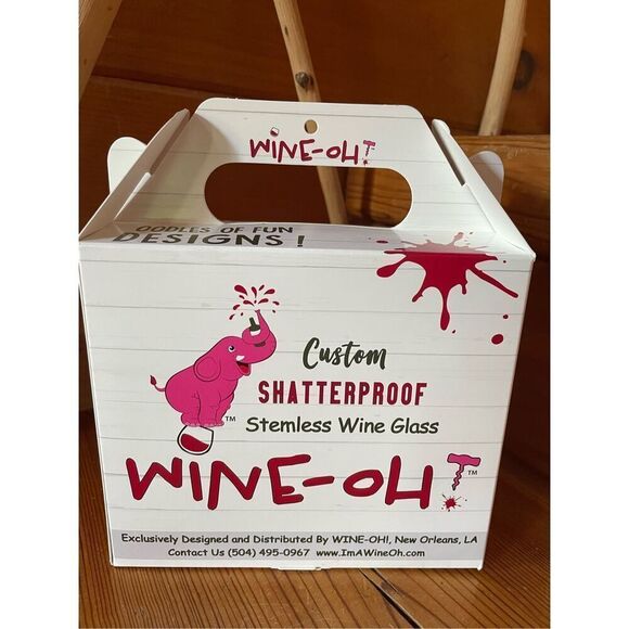 Wine-Oh Lit - Toasted 16-Ounce Stemless Wine Glasses, Set of 2 - Picture 3 of 3